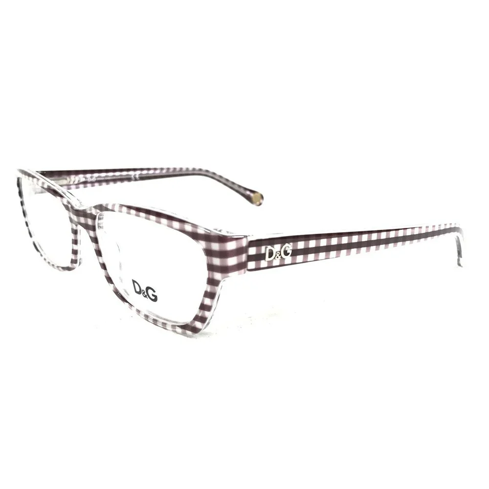 Dolce & Gabbana D&G1216 1882 Eyeglasses Frames Brown White Checkered 52-16-135